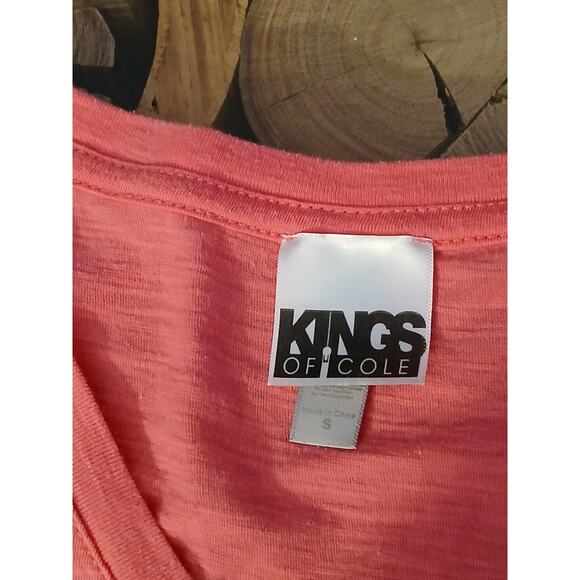 Kings of Cole V-neck T-shirt Bling Wing Back Angel Wings Pink Small AS IS - Picture 3 of 8